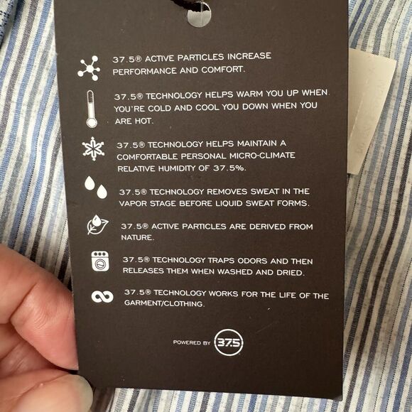 Thomas Dean Performance Button Down Shirt Blue Paisley Medium NWT - Picture 15 of 16